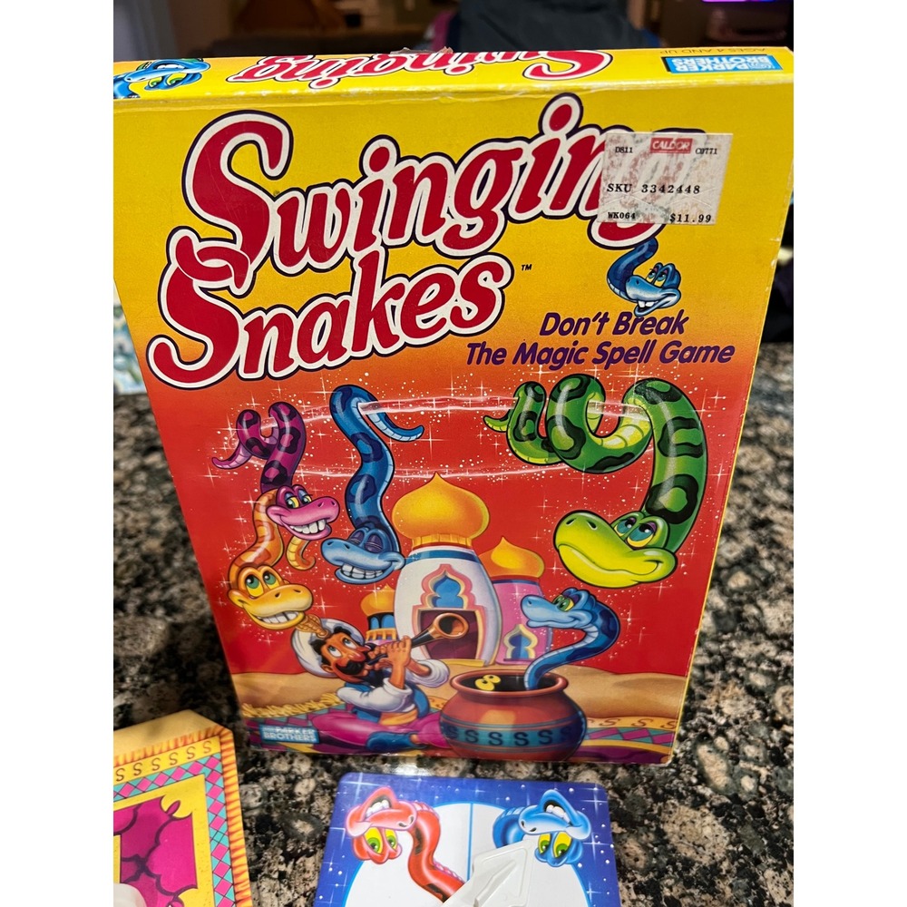 Vintage 1993 Parker Brothers Swinging Snakes Magic Spell Board Game Complete